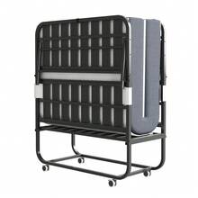 190 * 96 Cm Klapp-Twin-Bett Mit 9.5 Cm Memory-Foam-Matratze, Tragbares Gästebett/Rollbett, Stabilizer Metallrahmen - Black - View 10