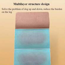 三级高密度泡沫宠物坡道/台阶 - 防滑宽大设计，适用于老年犬/小型犬，辅助宠物攀爬沙发/床，帮助受伤宠物行动。