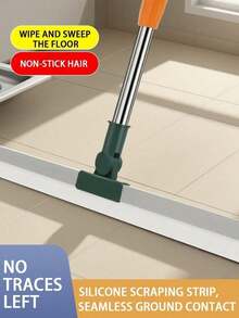 Multi Functional Silicone Scraper Broom, Used For Pet Hair Cleaning, Carpet/Hard Floor, Glass, Wall Scraping. It Is A Household And Commercial Multifunctional Cleaning Tool With A Retractable Stainless Steel Handle That Can Be Used While Standing. It Can Rotate The Head 180 ° And Is Very Suitable For Various Christmas Festivals - 1 - 查看 2