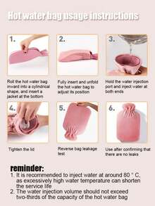 1pack 2000ml Premium Faux Fur Hot Water Bottle For Soothing Pain Relief And Comfort - Ideal For Neck, Back, Shoulder, Legs, And Menstrual Cramps (Due To Different Batches, The Lines And Color May Vary. We Apologize For Any Inconvenience Caused) - Multicolor - View 7