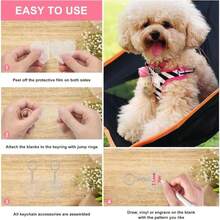 48Pcs Acrylic Keychain Blanks Set, Including 16Pcs Clear Square Blanks Discs, 16Pcs Key Rings And 16Pcs Jump Rings, Transparent Plastic Key Tags Ornament For DIY Keychain Earring Vinyl Crafting - MàuE - Xem 6