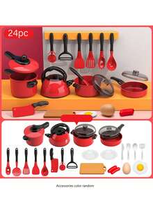 Kids Kitchen Fruit Cutting Playset, Vegetable Pretend Play Toy, Cake Cutting Toy For Boys And Girls - Multicolor - View 21