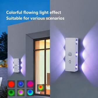 1pc LED Cabinet Light With Motion Sensor, Dual-Sided Illumination, Multi-Light Source Wall Lamp, Smart LED Motion Sensor Night Light, Suitable For Kitchen Cabinet, Bedroom Closet, Balcony/Yard/Street/Garden/Porch/Room/Living Room/Kitchen/Bedroom/Hallway/Stairs/Attic/Store