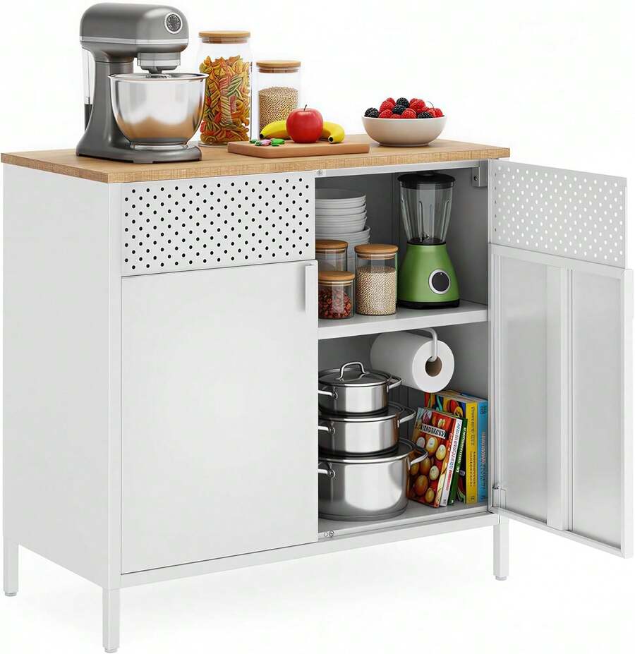 Garage Integrated Storage Racks - Beżowy Naturalny + Biały - Zobacz 1