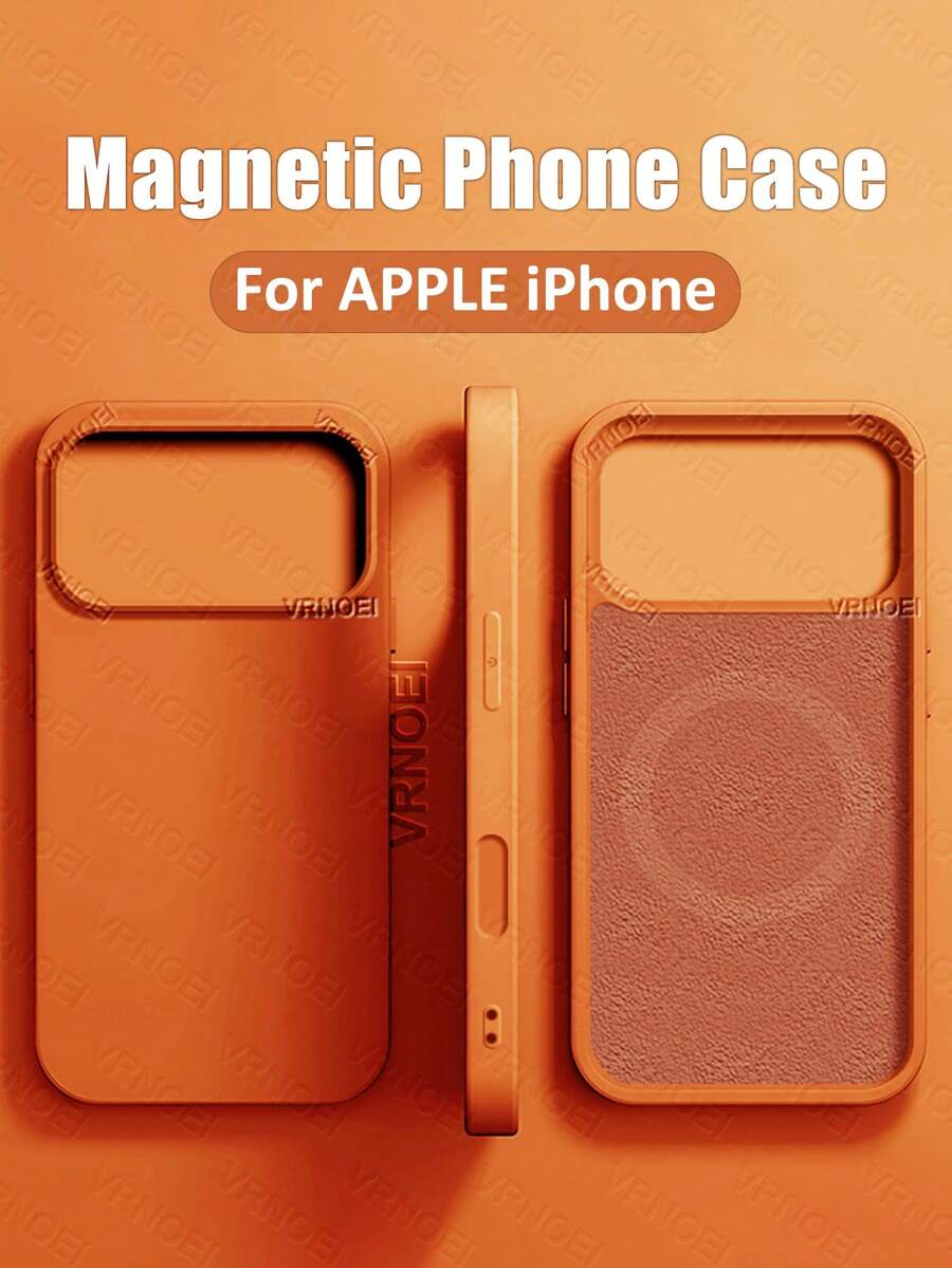 VRNOEI Ốp lưng sạc không dây từ tính sang trọng tương thích với iPhone 16 14 13 12 11 15 17 Pro Max có nhung tương thích với iPhone 17 AIR 14 15 16 Plus Phụ kiện ốp lưng điện thoại