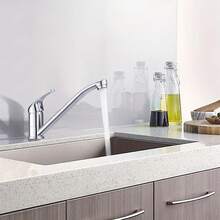 Kitchen Tap 360° Swivel Spout Single Lever Long Chrome Basin Hot And Cold Water Mixer Bathroom Faucet Kitchen Sink Mixer Tap Kitchen Items Kitchen Accessories Kitchen Tools - Silver - View 1