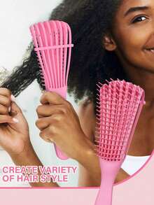 1pc Detangling Brush For Black Natural Hair, Detangler Brush For Curly Hair Afro 3/4abc Texture, Faster N Easier Detangle Wet Or Dry Hair With No Pain Hair Brush Comb ,Hair Styling Tools ,Hair Styling Kit ,Hair Style Tool ,Hair Tool Kit - Multicolor - View 3