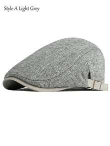 Winter Classic Beret Warm Newsboy Cap Plaid Forward Hat - Multicolor - View 18