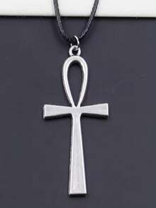 ZHAOTANGHESILVERJEWELTY قلادة بسيطة عصرية بشكل صليب الحياة الأنخ المصري القديم، مناسبة كهدية لعيد الأم/عيد الحب، للأزواج/الأصدقاء/المؤمنين، الكاثوليك، للارتداء اليومي وملابس عيد الهالوين/العطلات - متعدد الألوان - مشاهدة 3