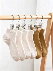 10pcs Portable Stainless Steel Clothes Clips With Hooks - Multipurpose Hanging Clips, Stainless Steel Versatile Hooks - Portable Hangers For Laundry, Pants, Hats And Skirts - Multicolor - View 7