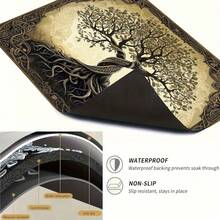 2D Flat, 1pc Elegant Tree Design Stove Protector - Vibrant Golden & Black Pattern, Non-Slip Rubber Cover For Electric Stoves, Modern Kitchen Decor Accessory, Stove Top Protector, Stove Top Cover, Artistic Stove Design, Durable Stove Cover, 2D Flat - 20,47*28,35 inch - Xem 10