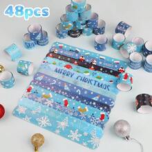 CCINEE 48Pcs Christmas Slap Bracelets Xmas Snowflake Slap Wristbands Assorted Christmas Theme Pattern Snap Wristbands For Xmas Frozen Party Favors Gift Bag Filler - 48 chiếc vòng tay Giáng sinh - Xem 6