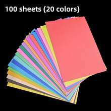 100pcs 10 Colors/20 Colors A4 Colored Cardstock, 160gsm Thick Cardboard, Colored Craft Paper