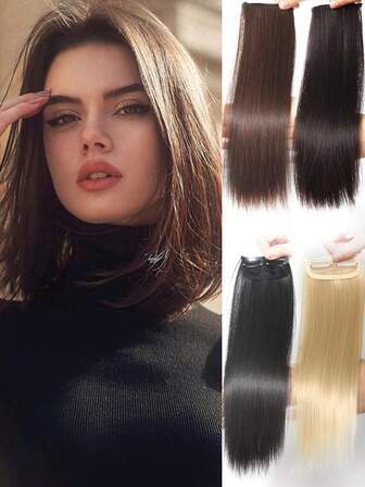 人造刘海发垫夹式接发片自然隐形假发片稀疏头发增发垫假发片女士女孩