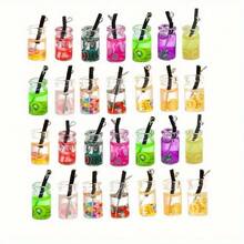1/3/5/10pcs Mix Packed Milk Tea & Fruit Tea Charms, Resin Mini Bottle, Juice Drinks Pendants DIY Material - Multicolor - View 11