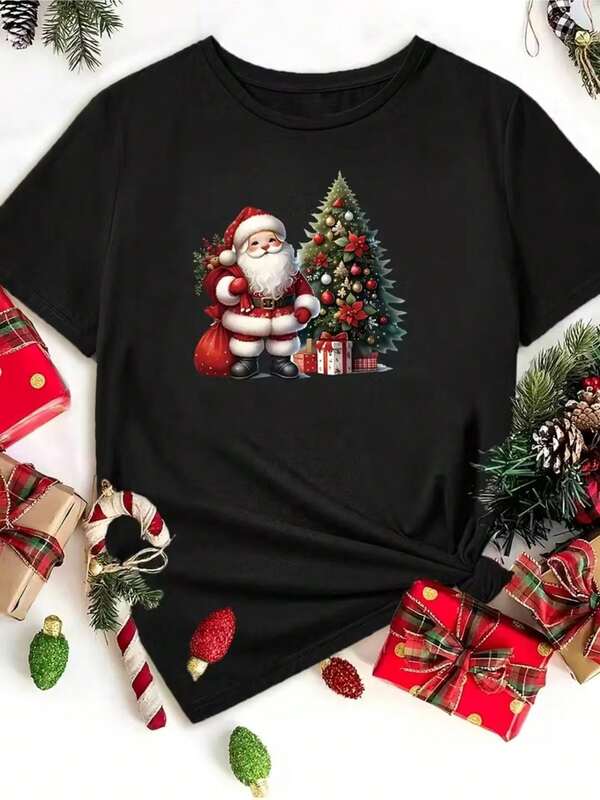 Camiseta Unissex 100% Algodão – Natalino -Malha Penteada-Unissex-Basico-Modelo Casual-100% algodão-Malha premium-Camiseta personalizada  Verão    Ajuste Regular    Natal