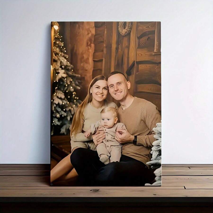 Anpassbarer Holzrahmen Leinwandkunst - Personalisierte Familienporträts und Aktionsfotos, Muster, geeignet für Wohnzimmer, Schlafzimmer oder Büro Dekoration, gemütliche Raumakzente, hochwertige gerahmte Leinwanddrucke