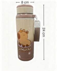 Termo Vaso Capibara Acero Inoxidable 800ml Frío O Caliente, botella térmica premium, vaso portátil de gran capacidad, termos modernos reutilizables, vaso con tapa para bebidas, artículos para deportes y oficina - Café integral - Ver 3