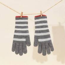 1 Pair Striped Extended Length Fingerless Gloves For Women - Winter Warm Cold-Proof INS Style Gloves - Multicolor - View 6