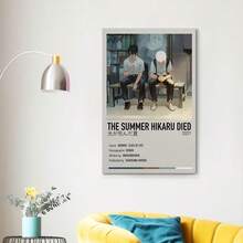 Framed The Summer Hikaru Died Anime Poster - Print Waterproof Canvas Wall Art, Japanese Style Anime Decor For Home, Office, Cafe, Living Room, Bedroom, Classroom, Kitchen, Anime Wall Decor, Office Artwork, Minimalist Design, Highquality Print, , Perfect For Room Decor - Đóng khung - Xem 4