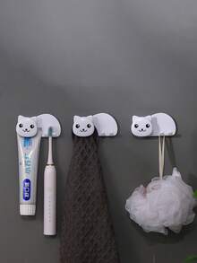 Toothpaste Rack Punching-Free Wall-Mounted Toothpaste Squeezing, Facial Cleanser, Bathroom, Bathroom Wall Toothbrush Storage Clip - Multicolor - View 1