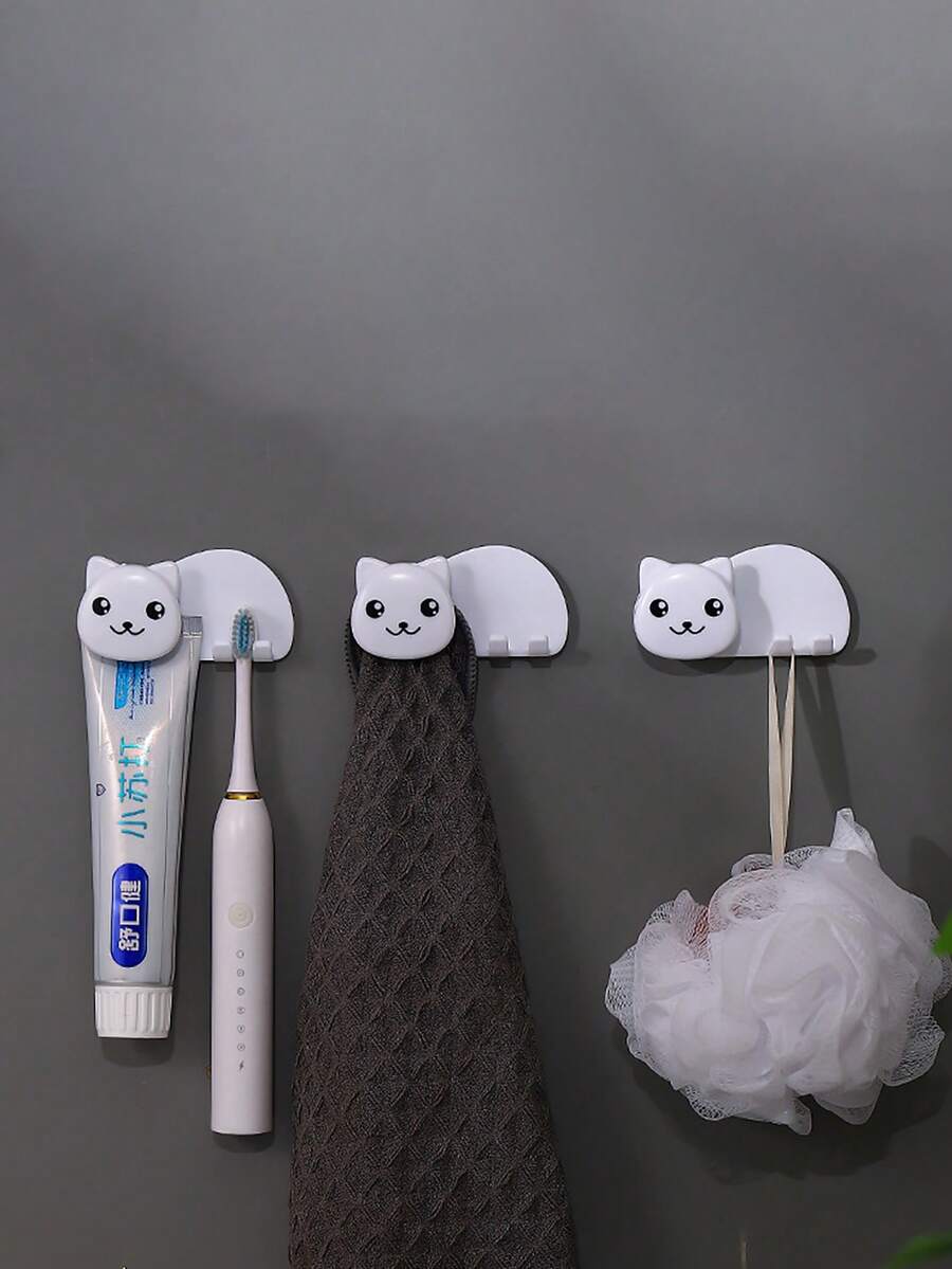 Toothpaste Rack Punching-Free Wall-Mounted Toothpaste Squeezing, Facial Cleanser, Bathroom, Bathroom Wall Toothbrush Storage Clip - Multicolor - View 1