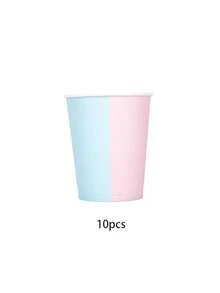 10pcs/20pcs/50pcs/80pcs Pink&Blue Party Plates Set Disposable Paper Plates 9 & 7 Inch Dinner Dessert Paper Napkins Drinking Cups Tableware Set For Gender Reveal Baby Shower Birthday Party Supplies - Multicolor - View 11