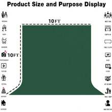 Forest Green Photography Backdrop Cloth, Seamless Forest Green Photo Shooting Background, Paper Backdrop Curtain Suitable For Party Birthday (Excluding Stand And Clips) - Forest Green - View 3