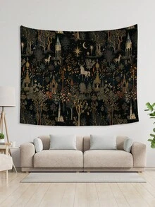 1pc Dark Botanical Peel Tapestry, Medieval Secret Wall Art,Home Decor For Bedroom Room, For Bedroom Living Room Corridor, Wall Art, Wall Decoration, Room Decoration - A - 查看 3