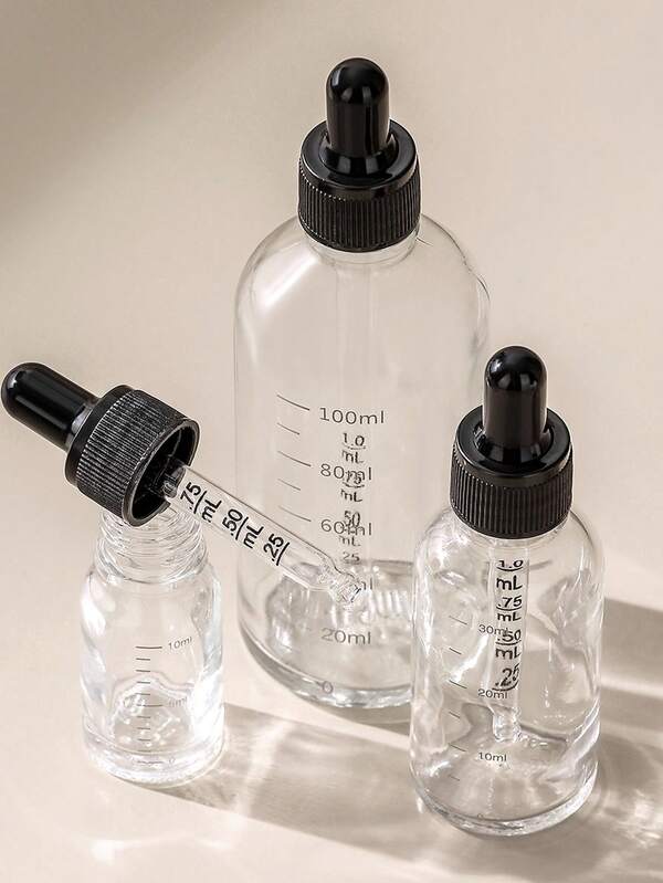 1 pezzo Bottiglie contagocce da 5ml-100ml con scala, flaconi in vetro per gocce oculari, reagenti, aromaterapia, pipette per liquidi, ricaricabili, bottiglie da viaggio per profumi