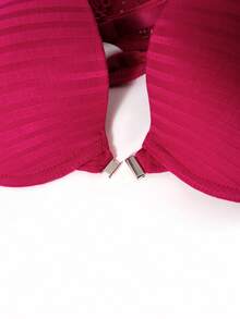 女士前扣式挂脖文胸，钢圈设计，性感蕾丝露背，舒适轻薄打底衫 - 紅色 - 查看 6