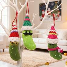 3 件/套全新圣诞绿香蕉挂饰、圣诞派对装饰道具、创意胡子圣诞老人小雕像饰品、圣诞树吊坠、家居墙壁装饰、农舍装饰、圣诞节 - 彩色 - 查看 9