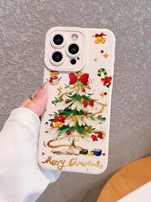 1 pieza Funda de teléfono suave de silicona a prueba de golpes con diseño de copo de nieve/muñeco de nieve/árbol de Navidad/lazo, compatible con iPhone 15/15 Pro/15 Pro Max, 17/17 Pro/17 Pro Max, 16/16 Plus/16 Pro Max, 13/13 Mini/13 Pro Max, 14/14 Pro Max, 12/12 Mini/12 Pro Max, 11/11 Pro Max, XS Max - Multicolor - Ver 3