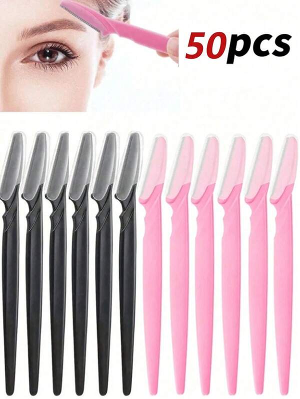 40 pièces/24 pièces/12 pièces/5 pièces/1 pièce Ensemble de rasoirs et de rasoirs à sourcils multicolores, tondeuse à sourcils et rasoir de , outil de lissage de la peau exfoliant, tondeuse pour l'épilation corporelle et ensemble de rasoirs pour le visage et les sourcils avec manche long, lames de avec protection de précision, convient pour les voyages ou les déplacements (style de lame aléatoire)