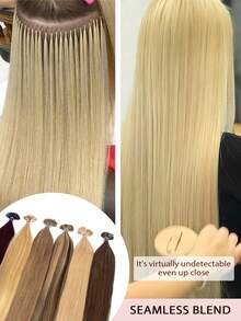 50pcs Human Hair Extensions 12-22 Inch Straight Hair Keratin F-Type Seamless Invisible High Quality Natural Real Hair For Wedding Daily Party Use - Multicolor - View 2