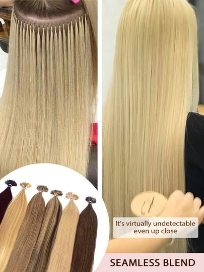 50 adet/paket insan saçı uzantıları, düz uçlu uzantılar, 14-22 inç düz saç, keratin bağlı uzantılar, görünmez F uçlu gerçek insan saçı uzantıları