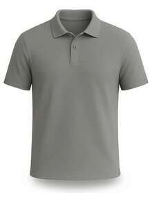 Men's Classic Pique Polo Shirt - Factory Price - Grey - View 2