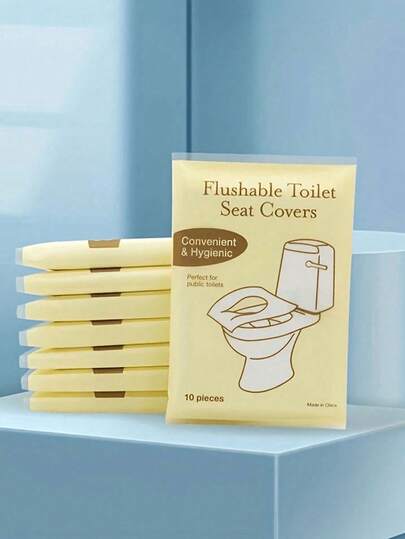 100/60/50/10pcs Disposable Toilet Seat Covers, Water-Soluble, Suitable For Travel And Public Restrooms, Bathroom Decor, All Seasons