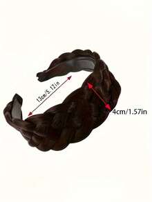 1 buc. Bentiță elegantă țesută - țesătură vintage tip os de pește, dinți lați antiderapanți, accesoriu pentru sintetic lucrat manual, poliester, opțiuni maro și negru, carnaval