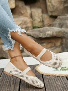 1 Pair New Women Loafers, Retro Flat Non-Slip Driving Shoes, Comfortable Lining, Suitable For Outdoor Travel, Casual Slip-On Shoes For Daily Wear - White - View 6