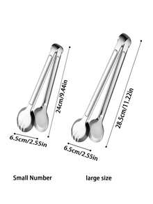 1 chiếc kẹp nướng hình bán nguyệt/tròn bằng thép không gỉ, kẹp thực phẩm dùng trong nhà bếp, kẹp rau củ, kẹp salad, kẹp mì ống, kẹp bít tết chiên kiểu phương Tây, kẹp thịt nướng, kẹp đồ chiên, kẹp bánh, kẹp phục vụ tiệc buffet. - Bạc - Xem 4