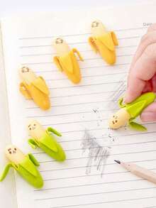 10pcs/8pcs/6pcs/4pcs/2pcs Banana Erasers, Banana Shaped Pencil Erasers, Novelty Banana Stationery, Cute Cartoon Erasers, Prizes, Gifts, Random Colors - Multicolor - View 4