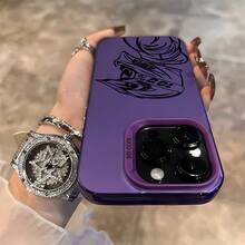 Funda de teléfono creativa con un cool motorista, compatible con modelos de for  17,16, 15, 14, 13, 12, 11 Pro Max, X, XR, XS Max, 8 y 7 Plus, diseñada para ser resistente a los golpes con un acabado mate. - Morado - Ver 3