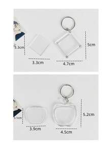 1 قطعة/2 قطعة إطار صورة أكريليك شفاف، قلادة سلسلة مفاتيح، هدية صورة DIY، حامل سلسلة مفاتيح، إطار أكريليك فارغ لسلسلة المفاتيح، قلادة إطار صورة أكريليك شفاف هندسي، إكسسوار سلسلة مفاتيح صورة المعجبين - متعدد الألوان - مشاهدة 6