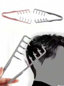 1pc Fluffy Wide-Tooth Comb - For Men, Fluffy Texture, ABS Plastic Material, Textured Handle Grip, Suitable For All Hair Types, Essential For Home, Back-To-School, Travel & Vacation, Can Be Used With Blow Dryer To Create Smooth Hairstyles, Applicable For Hair, Haircut, Edging, Styling, Blow Dryer, Hair Care Products, Hair Gel, Curling Products, Hair Styling Tools