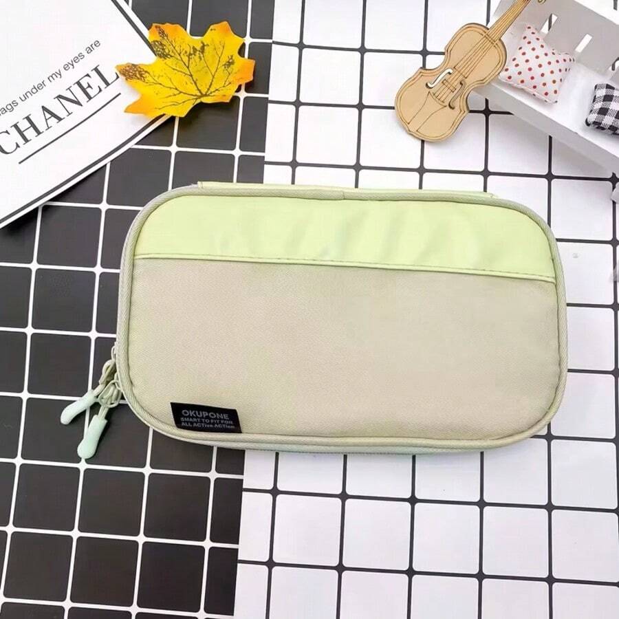 Hộp đựng bút chì dung tích lớn - Túi đựng có khóa kéo thẩm mỹ dễ thương, nhiều ngăn, Túi đựng đồ dùng văn phòng và trường học di động, Thích hợp cho sinh viên đại học, nam và nữ, Hộp đựng đồ để bàn bằng vải bền, Có thể đựng bút mực, bút chì, bút dạ, kéo, Túi đựng hộp đựng bút chì - Nhiều màu - Xem 1