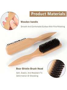 Unisex Boar Bristle Hair Brush - Fragrance-Free Professional Hairstyling Brush, Suitable For Thick/Thin Hair, Can Clean Ombre Hair And Trim, Create Smooth Hairstyles - Multicolor - View 4