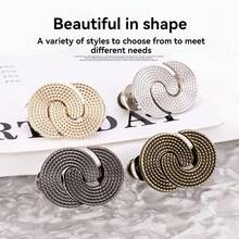 1/2/3 Pairs Adjustable Waist Buckle, Seamless Detachable Skinny Jeans, Spiral Instant Adjustment Buckle, Fashionable Elegant Swirl Button Accessory For Pants And Skirts - Silver And Black Gold Color - Multicolor - View 7
