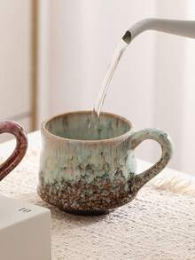 1pc 300ml Retro Ceramic Coffee Mug, Kiln-Fired Craftsmanship, Easy To Clean And No Fading, Home Latte Cup, Cappuccino Cup, Afternoon Tea Cup, Gift For Boyfriend, Girlfriend, Family, Friends, Coworkers - Multicolor - View 10