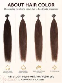 50pcs Human Hair Extensions 12-22 Inch Straight Hair Keratin F-Type Seamless Invisible High Quality Natural Real Hair For Wedding Daily Party Use - Multicolor - View 13